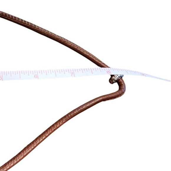 Brighton Leather‎ Cord Necklace Silver Tone Bead Clasp Closure Fashion Jewelry - Picture 2 of 4